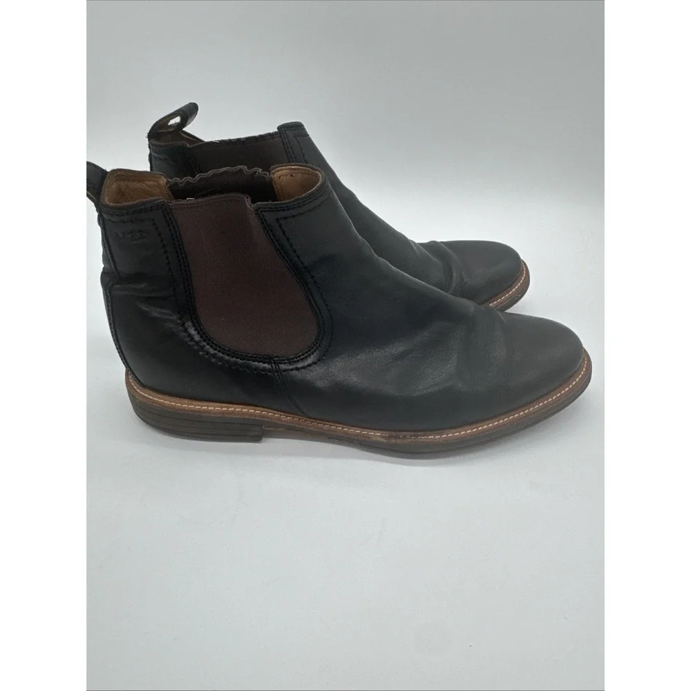 UGG Mens Black Leather Chelsea Lug Boots Size 13